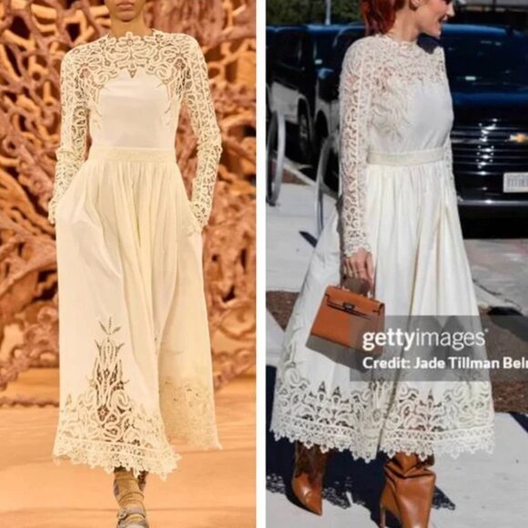 BEST Ulla Johnson Palermo Lace Maxi Dress Gown Pearl Cream Ivory Party Cocktail - Picture 1 of 15